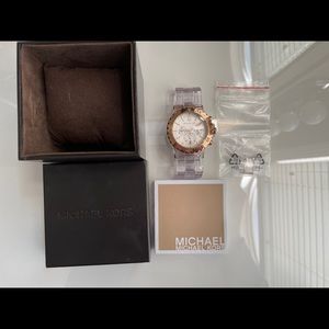Michael Kors Bel Aire Clear Resin Bracelet Ladies Watch MK5444